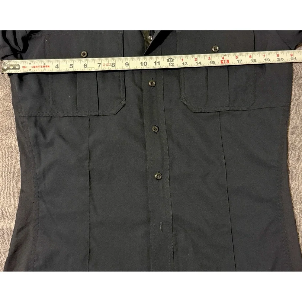 Blauer Police Uniform Short Sleeved Poly Zippered Shirt Size‎ Medium Blue